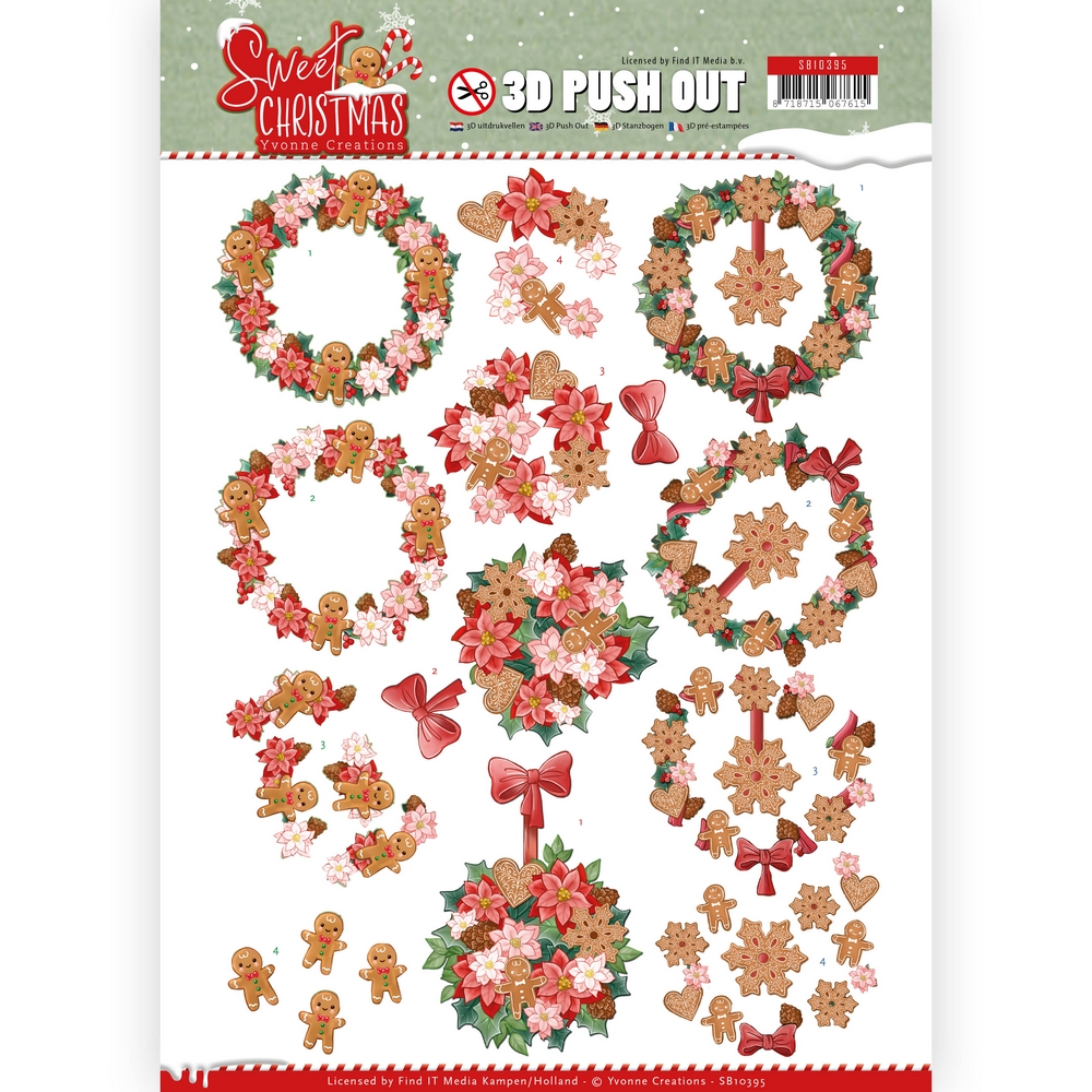 Yvonne Creations Sweet Christmas 3D Pushout - Sweet Wreaths