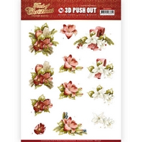 Precious Marieke Touch of Christmas 3D Push Out - Red Flowers