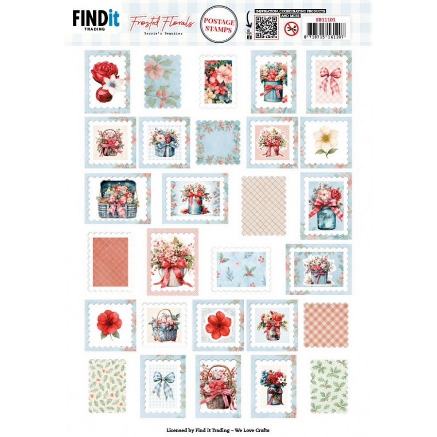 NEW Berries Beauties 3D Push Out Frosted Florals - Postage Stamps