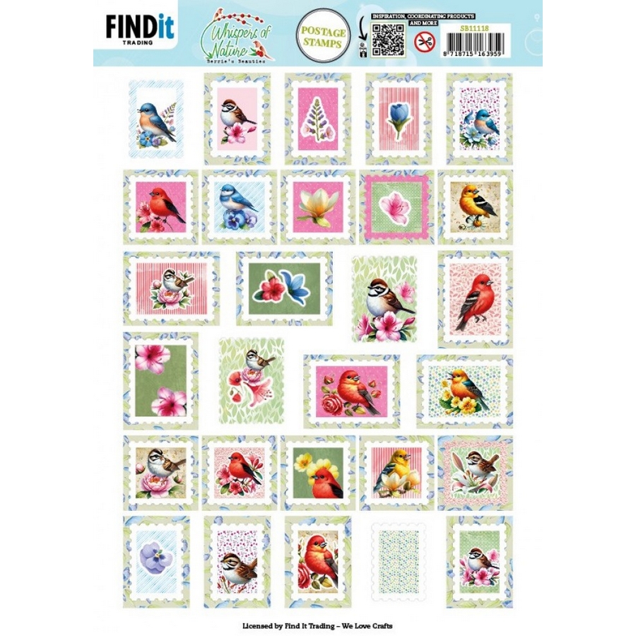 NEW Berries Beauties 3D Push Out Whispers of Nature - Postage Stamps