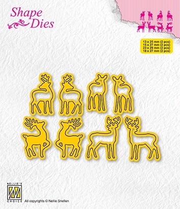 Nellie Snellen Shape Dies Collections of Mini Dies - Deer 2