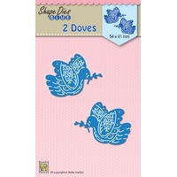 Nellie Snellen Shape Dies Blue - 2 Doves