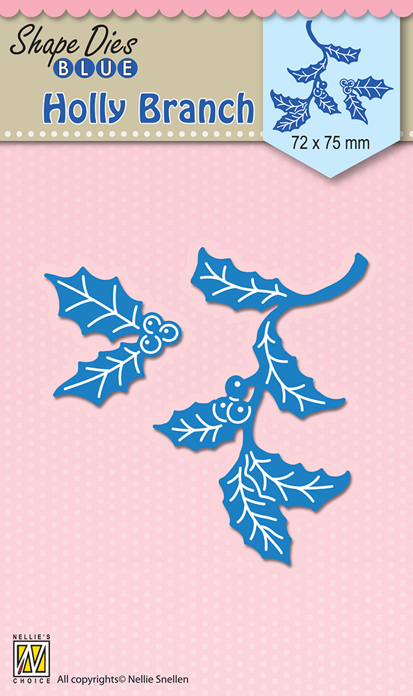 Nellie Snellen Shape Dies Blue - Holly Branch