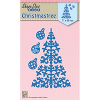 Nellie Snellen Shape Dies Blue - Christmas Tree & Baubles