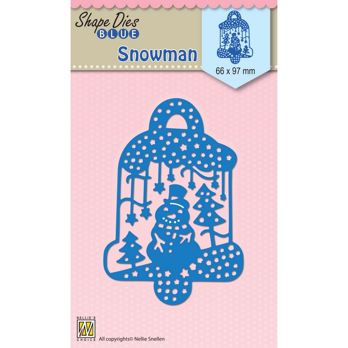 Nellie Snellen Shape Dies Blue - Scene with Snowman