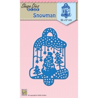 Nellie Snellen Shape Dies Blue - Scene with Snowman