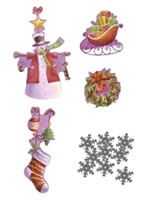 Half Price Christmas Die Cut Embellishments (24pcs, 10 snowflakes)