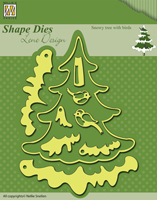 Nellie Snellen Shape Dies Lene Design - Snowy Tree with Birds