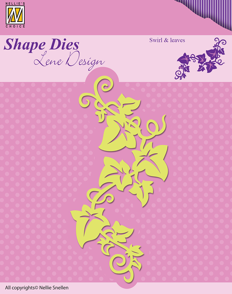 Nellie Snellen Shape Dies Lene Design Build-up Die - Swirls & Leaves