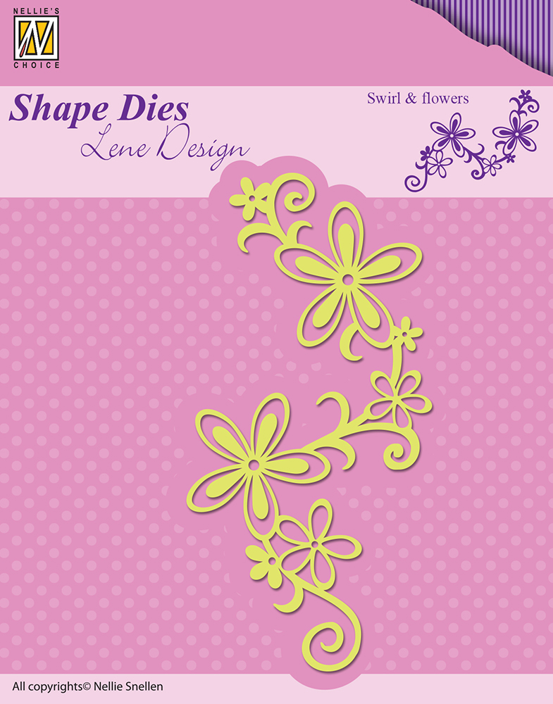 Nellie Snellen Shape Dies Lene Design Build-up Die - Swirl & Flowers