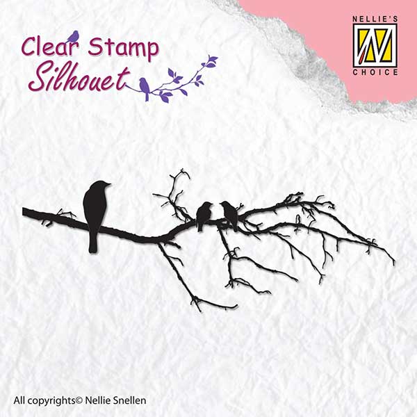 Nellie Snellen Clear Stamp Silhouette - Branch with Birds