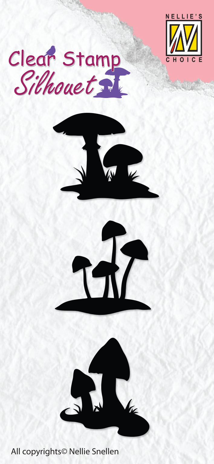 Nellie Snellen Clear Stamp Silhouette - Mushrooms