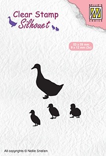 Nellie Snellen Clear Stamp Silhouette - Duck with Chicks