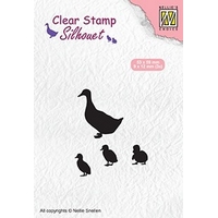 Nellie Snellen Clear Stamp Silhouette - Duck with Chicks