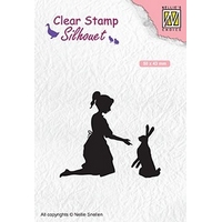 Nellie Snellen Clear Stamp Silhouette - Girl with Hare