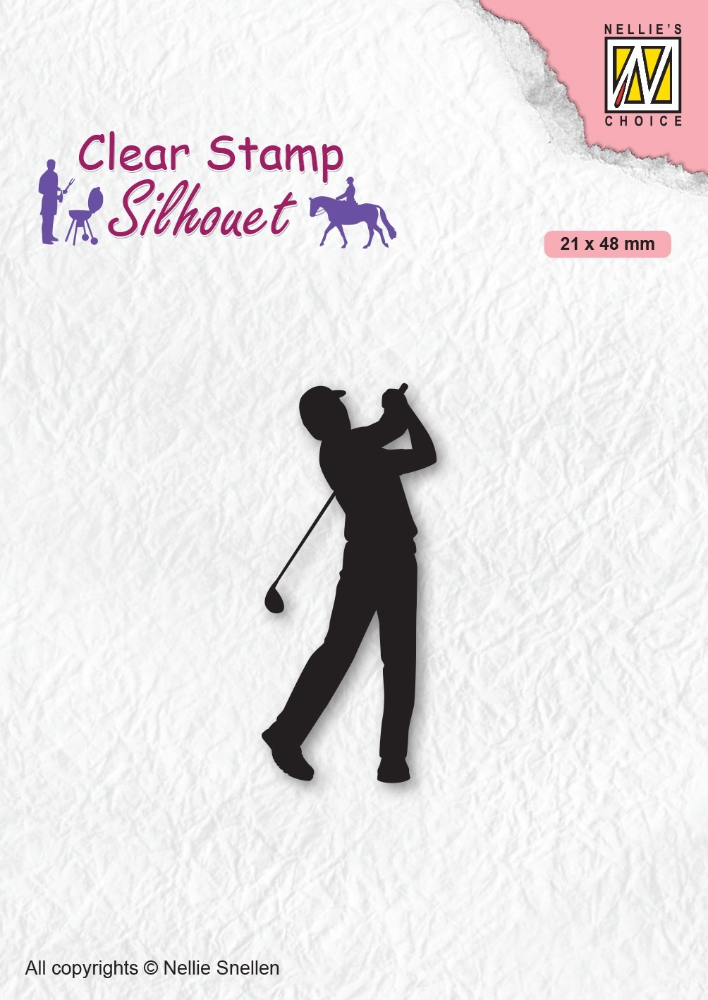 Nellie Snellen Clear Stamp Silhouette - Golfer