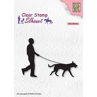 Nellie Snellen Clear Stamp Silhouette - Man with Dog