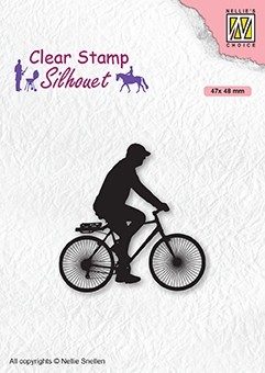 Nellie Snellen Clear Stamp Silhouette - Cyclist