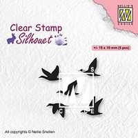 Nellie Snellen Clear Stamp Silhouette - Flying Birds