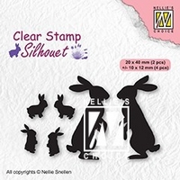Nellie Snellen Clear Stamp Silhouette - Rabbits
