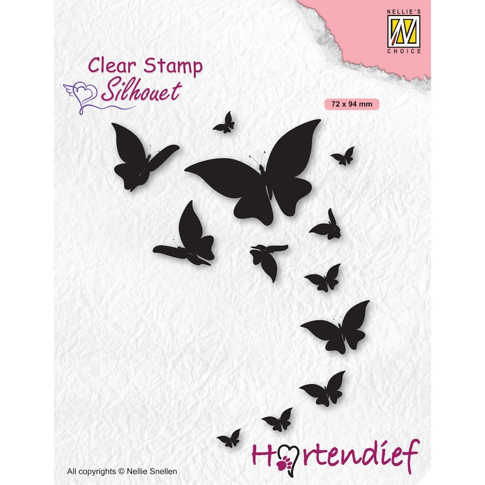 Nellie Snellen Clear Stamp Silhouet - Butterflies