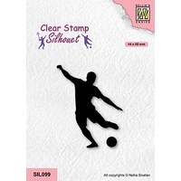 Nellie Snellen Clear Stamp Silhouet Sports - Soccer Player