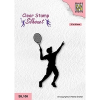Nellie Snellen Clear Stamp Silhouet Sports - Tennis Player
