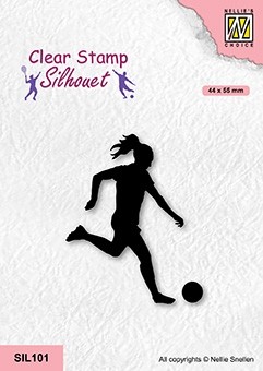 Nellie Snellen Clear Stamp Silhouet Sports - Woman Soccer