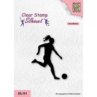 Nellie Snellen Clear Stamp Silhouet Sports - Woman Soccer