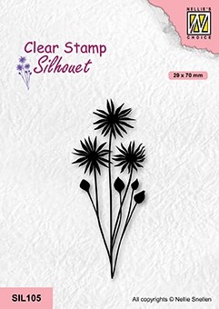 Nellie Snellen Clear Stamp Silhouette - Flowers 18