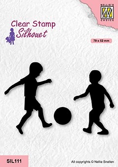 Nellie Snellen Clear Stamp Silhouette - Boys Playing Soccer