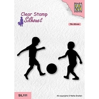 Nellie Snellen Clear Stamp Silhouette - Boys Playing Soccer