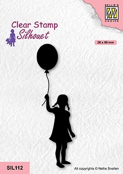 Nellie Snellen Clear Stamp Silhouette - Girl with Balloon