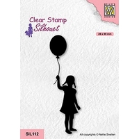 Nellie Snellen Clear Stamp Silhouette - Girl with Balloon