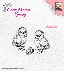 Nellie Snellen Clear Stamp Spring - Chicken and Easter Egg