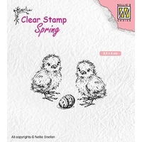 Nellie Snellen Clear Stamp Spring - Chicken and Easter Egg