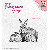 Nellie Snellen Clear Stamp Spring - Rabbit Family