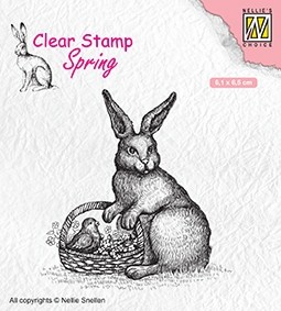 Nellie Snellen Clear Stamp Spring - Easter Hare with Basket