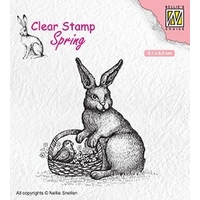 Nellie Snellen Clear Stamp Spring - Easter Hare with Basket