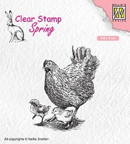 Nellie Snellen Clear Stamp Spring - Mother Hen with Chicks