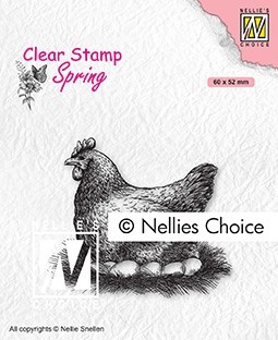 Nellie Snellen Clear Stamp Spring - Mother Hen