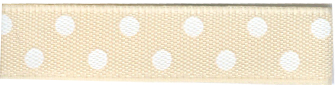 Mini Polka Dot Ribbon - Cream 10mm x 20m