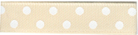 Mini Polka Dot Ribbon - Cream 10mm x 20m