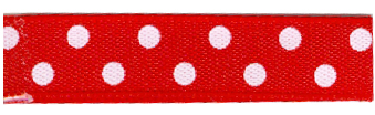 Mini Polka Dot Ribbon - Red 10mm x 20m O/S