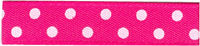 Mini Polka Dot Ribbon - Shocking Pink 10mm x 20m