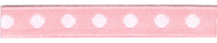Polyester Taffeta with Embroidered Dots - Pink/White 10mm x 20m