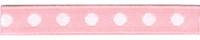 Polyester Taffeta with Embroidered Dots - Pink/White 10mm x 20m Polyester Taffeta with Embroidered Dots - Pink/White 10mm x 20m