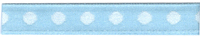 Polyester Taffeta with Embroidered Dots - Sky/White 10mm x 20m Polyester Taffeta with Embroidered Dots - Sky/White 10mm x 20m