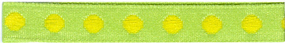 Polyester Taffeta with Embroidered Dots - Lime/Yellow 10mm x 20m