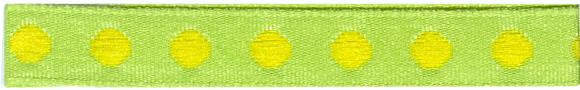 Polyester Taffeta with Embroidered Dots - Lime/Yellow 10mm x 20m